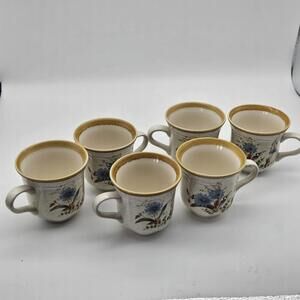 Mikasa Blue Daisies 57949 Coffee Cups Set Of 6 Japan
